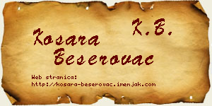 Kosara Beserovac vizit kartica